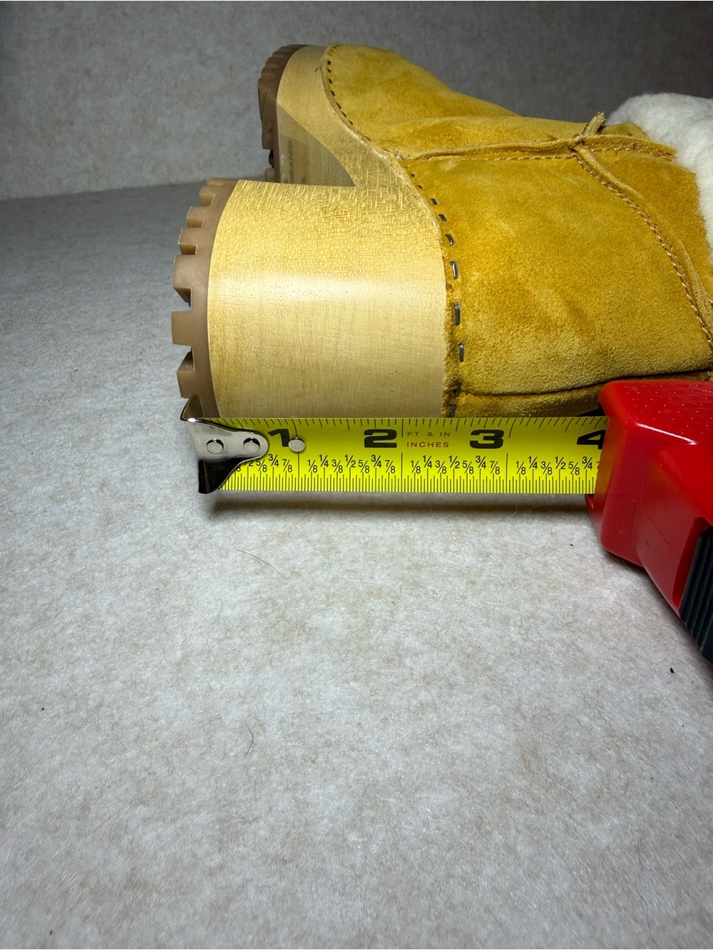 MIA Mustard Yellow Jildie Suede Ankle Boots White Shearling Fur Leather Size 7M - Picture 10 of 10